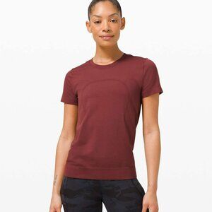 Lululemon Swiftly Relaxed-Fit Short Sleeve T-Shirt, Savannah (Burgundy), Size 8